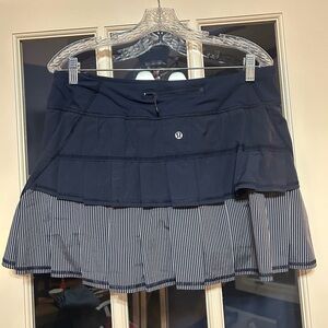 lululemon athletica Dark Blue Striped Mini Skirt